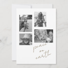 Festividades Cartão de Férias Plana de Foto B/W da Peace on Ear