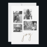 Festividades Cartão de Férias Plana de Joy Collage B/W<br><div class="desc">Cartão de Natal da Joy Collage. Simples. 5 fotos. Fotos pretas e brancas. Filtro aplicado às fotos.</div>