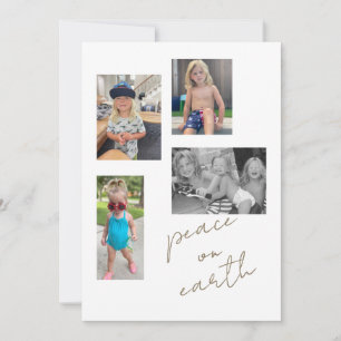 Festividades Cartão de Férias Plana Peace on Earth Collage Phot