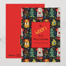 Cartão de Férias Planas de Natal para Cães Bons