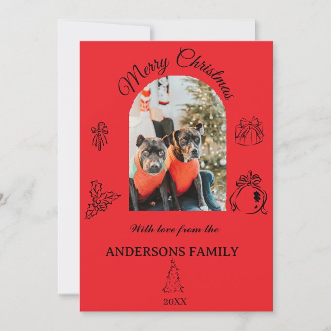 Festividades Cartão de Férias Plano Caprichoso Desenhado à Mão (Frente)