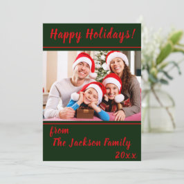 Festividades Cartão de Férias Plano com Foto da Família Feliz N