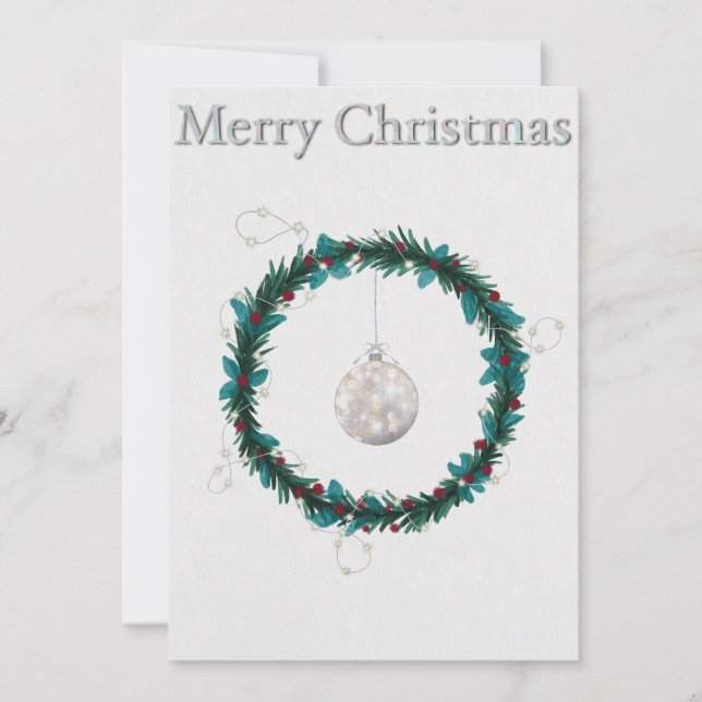 Festividades Cartão de Férias Plano com ilustração de Natal (Frente)