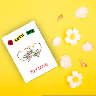 Festividades Cartão de Férias Plano com Monograma de Nome em Co