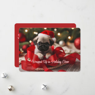 Festividades Cartão de Férias Plano de Cachorrinho Pug Emociona