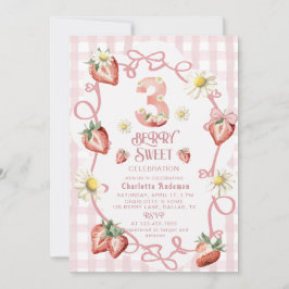 Festividades Cartão de férias plano de morango de aquarela eleg