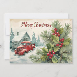 Festividades Cartão de Férias Plano de Natal de Caminhão Vermel