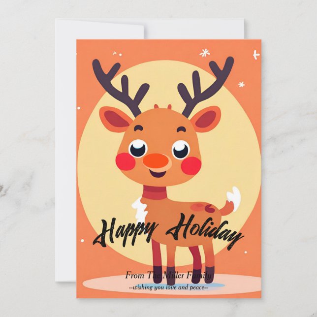 Festividades Cartão de Férias Plano de Natal Rudolph (Frente)