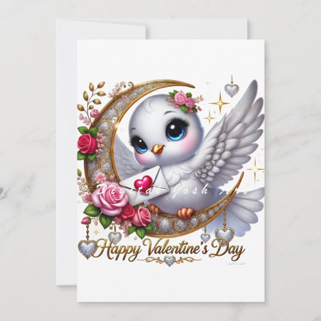 Festividades Cartão de Férias Plano de Pombo do Dia dos Namorad (Frente)