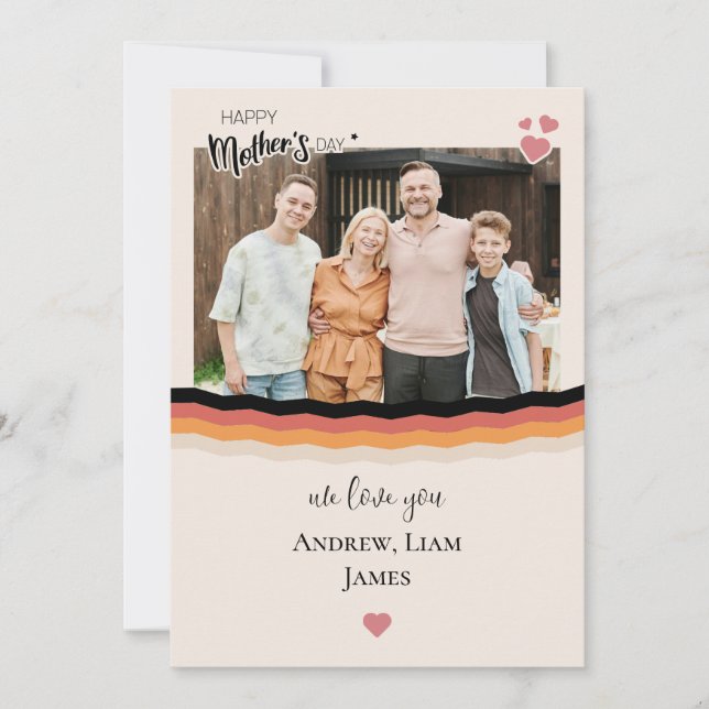 Festividades Cartão de Férias Plano do Dia das Mães Feliz (Frente)