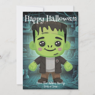 Festividades Cartão de Férias Plano e Adorável do Frankenstein