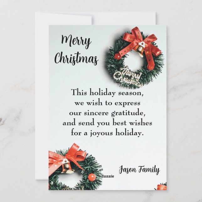 Festividades Cartão de Férias Plano Feliz Natal (Verso)