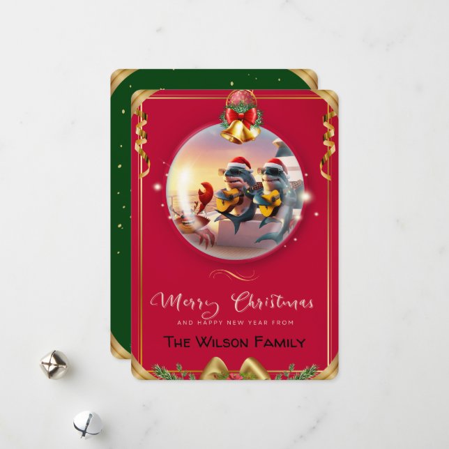 Festividades Cartão de Férias Plano para Amigos do Shark n (Frente/Verso In Situ)