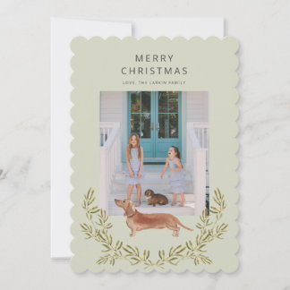 Festividades Cartão de Férias Plano para Dachshund