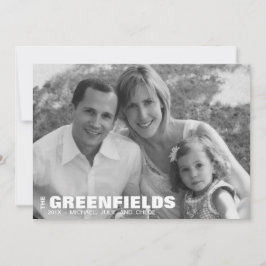 Festividades Cartão de Férias Preto e Branco Moderno