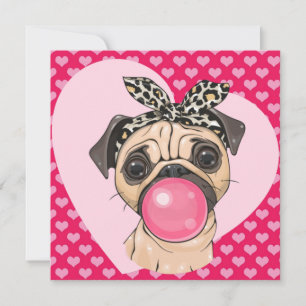 Festividades Cartão de Férias Pug Amor