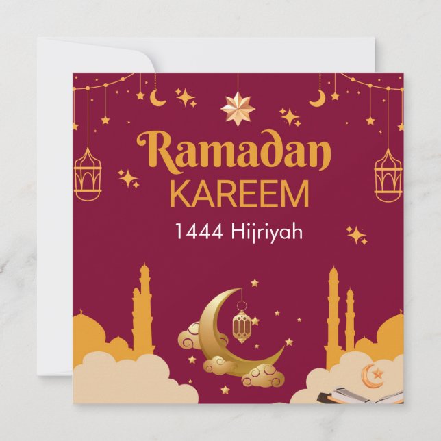 Festividades Cartão de Férias Ramadan Kareem (Frente)