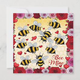 Festividades Cartão de Férias Retangular com Moldura Floral Bee