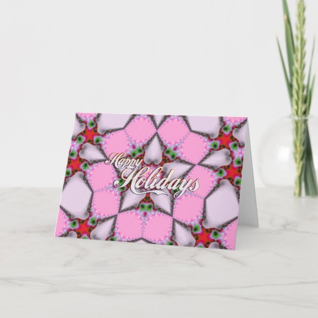 Festividades Cartão de Férias Rosa (Frente)