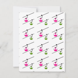 Festividades Cartão de férias rosa e verde