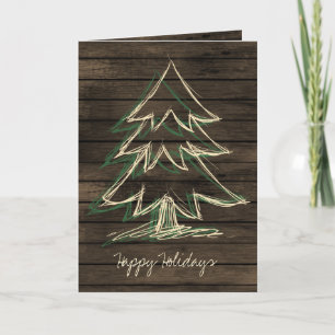 Festividades Cartão de Férias Russo Barnwood Pine