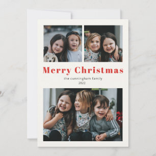 Festividades Cartão de Férias Simples de Foto Feliz Natal 3