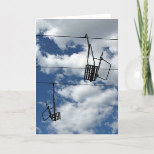 Festividades Cartão de férias Ski Lift e Sky