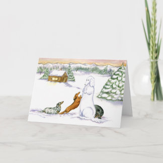 Festividades Cartão de Férias Snow Dachshund
