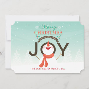 Festividades Cartão de Férias Snowman Joy