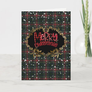 Festividades Cartão de Férias Stewart Black Tartan
