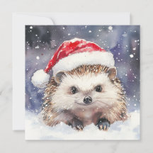 Cartão de Férias Sweet Hedgehog Flat