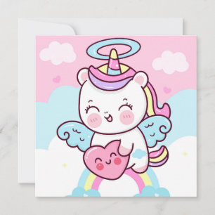 Festividades Cartão de Férias Unicorn Bonito