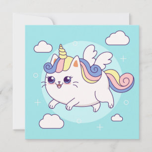 Festividades Cartão de Férias Unicorn Bonito