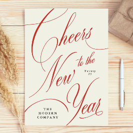 Festividades Cartão de Férias Vermelhas Festivas de Ano Novo