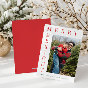 Festividades cartão de férias vermelho com foto personalizada e