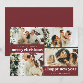 Festividades Cartão de Férias Vermelho de Natal do Elegante Mod