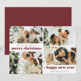 Festividades Cartão de Férias Vermelho de Natal do Elegante Mod