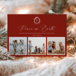 Festividades Cartão de Férias Vintage Botanical Monograma 3