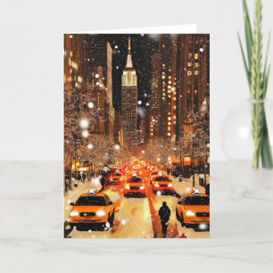 Festividades Cartão de férias vintage da cidade de Nova York NY