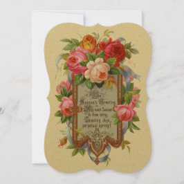 Festividades Cartão de Férias Vintage Era Victorian Era Rosas