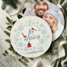 Festividades Cartão de Férias Vintage Snowflake