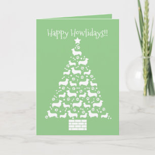 Festividades Cartão de Férias Welsh Corgi Personalizável