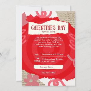 Festividades Cartão de festa Galentine's Day do Álbum Vermelho