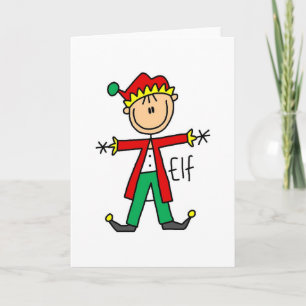 Festividades Cartão de Figura Elf Stick de Natal