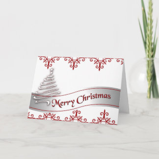 Festividades Cartão de Fita de Natal do Casado Vermelho e Branc
