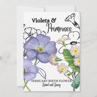 Festividades Cartão de Flor de Nascimento, Fevereiro, Violet, P
