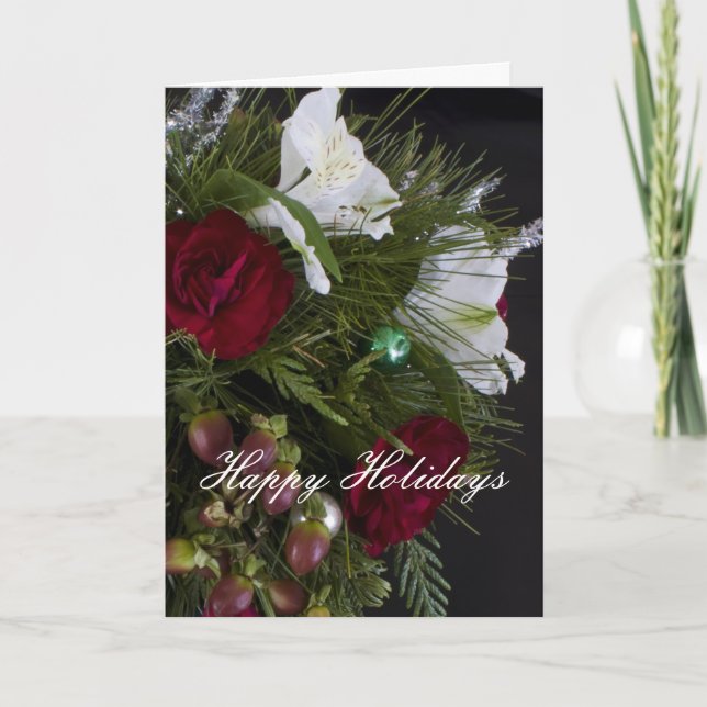 Festividades Cartão de Flores de Natal (Frente)
