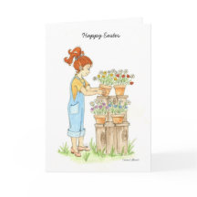 Cartão de flores Feliz Páscoa