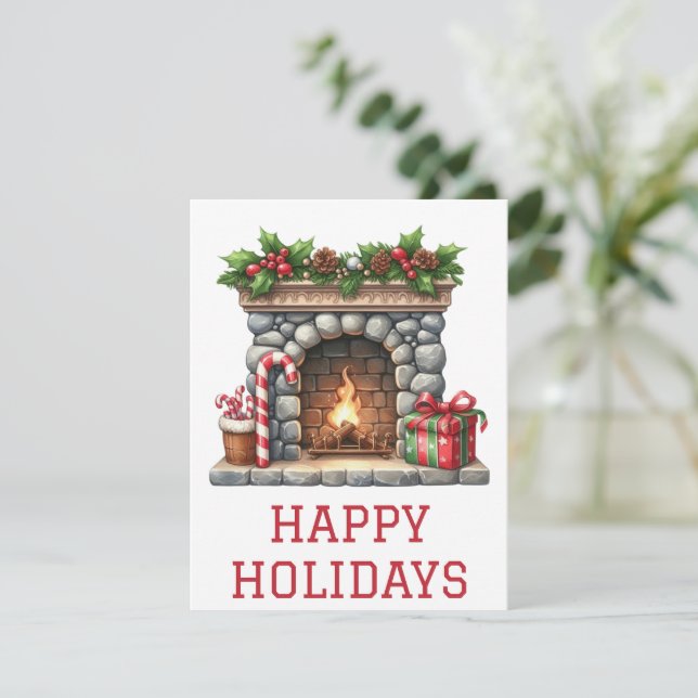 Festividades Cartão de Fogueira de Férias Festivas (Em pé/Frente)
