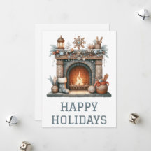 Cartão de Fogueira de Férias Festivas